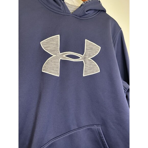 Under Armour Hoodie Mens Size XL Blue Loose Cold Gear Sweatshirt Pullover - Picture 3 of 6